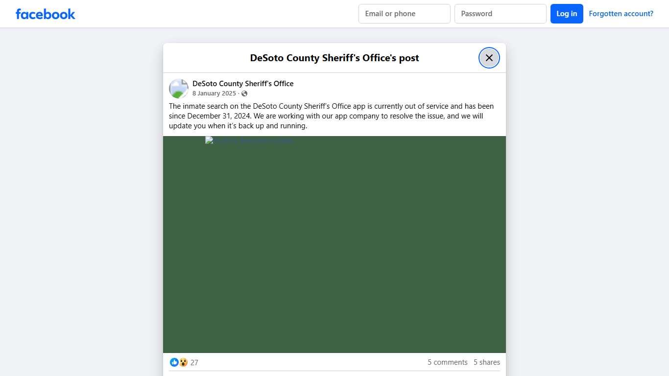 The inmate search on the... - DeSoto County Sheriff's Office | Facebook